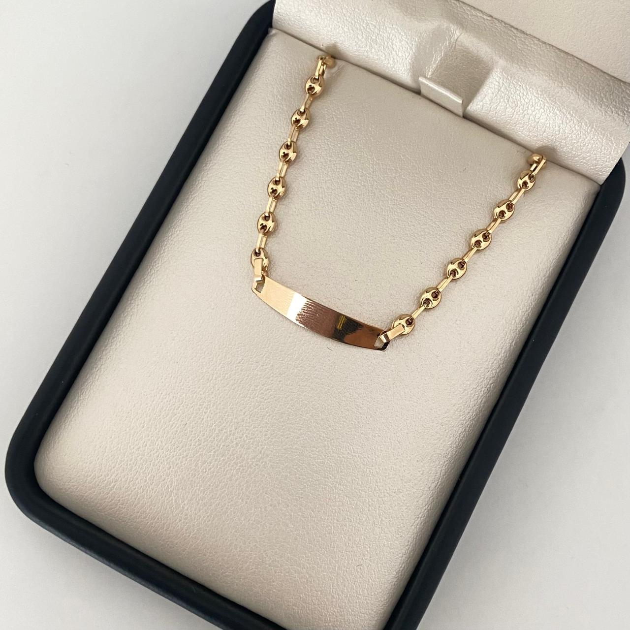 Pulso bebé gc placa semi rectangular Oro amarillo 18k 1,95 Gr / 15,5 Cm  Broche 0,20